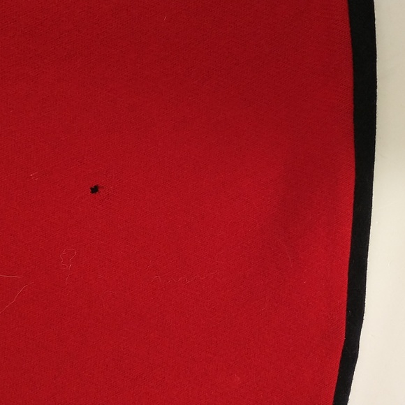 Vintage Wool Cape Navy Blue w Red Lining Nurse w Trim Cover Quality moth damage - Picture 13 of 16